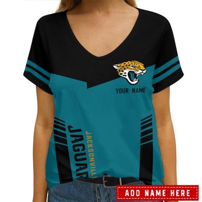 Jacksonville Jaguars Personalized V-neck Women T-shirt  VNT1214