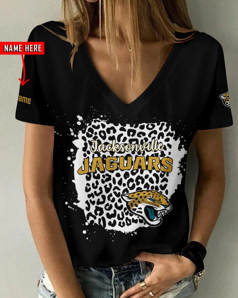 Jacksonville Jaguars Personalized V-neck Women T-shirt  VNT1216