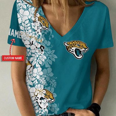Jacksonville Jaguars Personalized V-neck Women T-shirt VNT1225