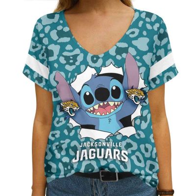 Jacksonville Jaguars V-neck Women T-shirt VNT1219