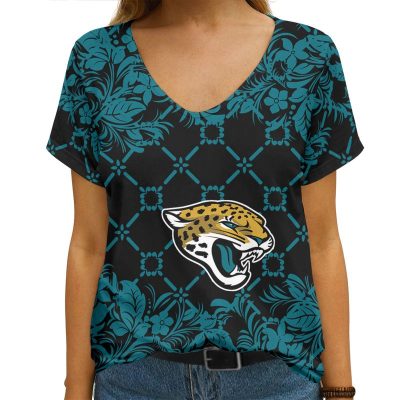Jacksonville Jaguars V-neck Women T-shirt VNT1220