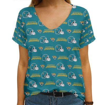 Jacksonville Jaguars V-neck Women T-shirt VNT1223