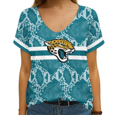 Jacksonville Jaguars V-neck Women T-shirt VNT1224