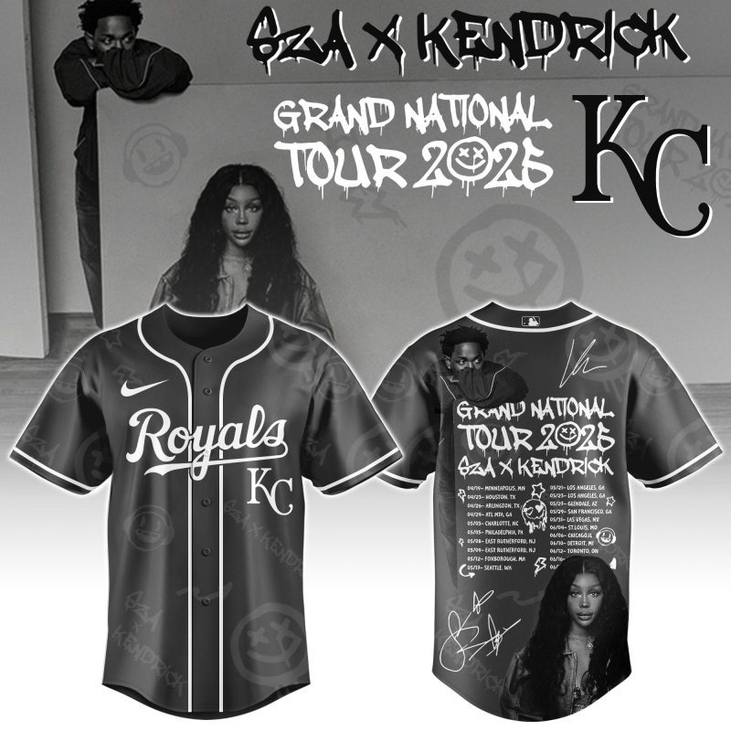 Kansas City Royals MLB x Kendrick Lamar x SZA Grand National Tour Personalized Baseball Jersey For Fans
