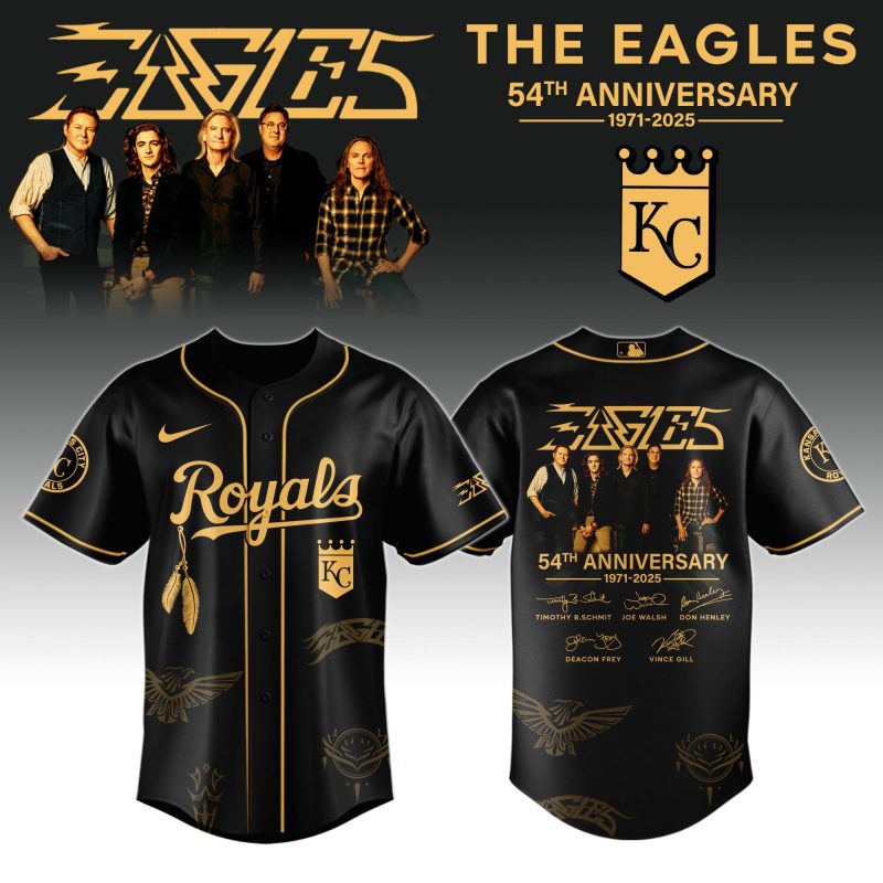 Kansas City Royals MLB x The Eagles 54th Anniversary Tour Personalized Baseball Jersey For Fans