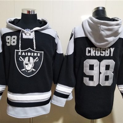 Las Vegas Raiders #98 Maxx Crosby Black Ageless Lace-Up Pullover Hoodie