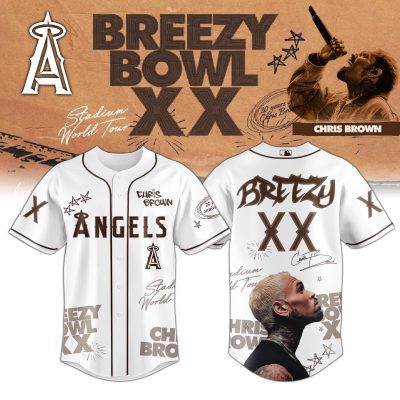 Los Angeles Angels MLB x Chris Brown Breezy Bowl XX Stadium World Tour Personalized Baseball Jersey For Fans