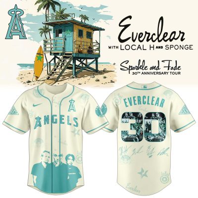 Los Angeles Angels MLB x Everclear 30th Anniversary Tour Personalized Baseball Jersey For Fans