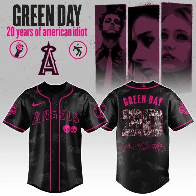Los Angeles Angels MLB x Green Day 20th Anniversary Tour Personalized Baseball Jersey For Fans