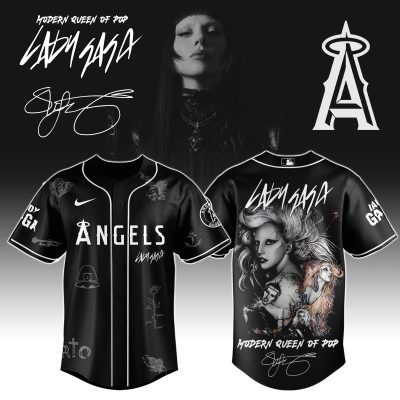Los Angeles Angels MLB x Lady Gaga The Mayhem Ball Tour Personalized Baseball Jersey For Fans