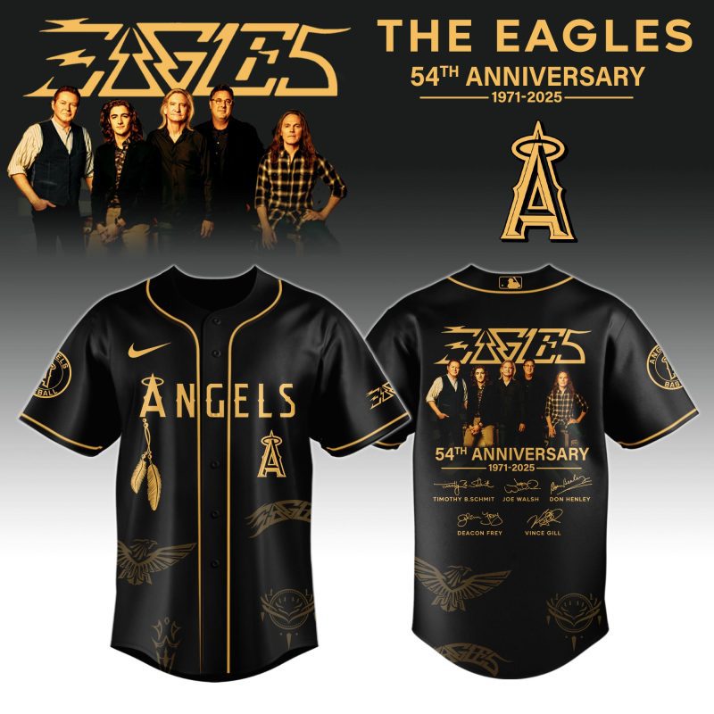 Los Angeles Angels MLB x The Eagles 54th Anniversary Tour Personalized Baseball Jersey For Fans