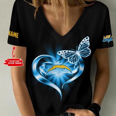 Los Angeles Chargers Personalized V-neck Women T-shirt  VNT1257