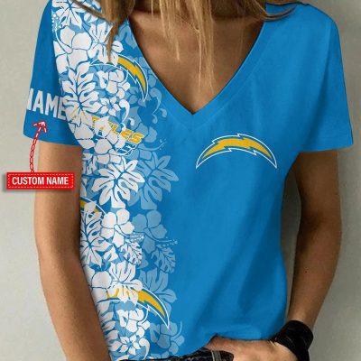 Los Angeles Chargers Personalized V-neck Women T-shirt VNT1262