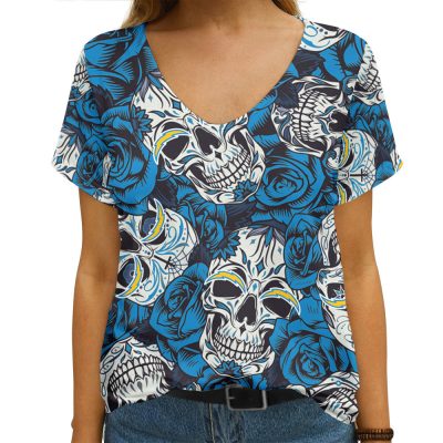 Los Angeles Chargers Summer V-neck Women T-shirt VNT1267