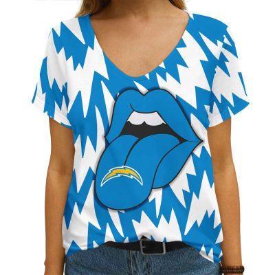 Los Angeles Chargers Summer V-neck Women T-shirt VNT1268