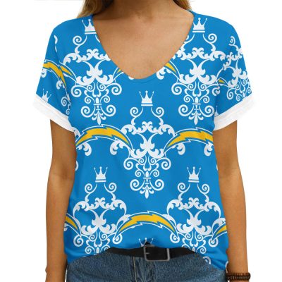 Los Angeles Chargers Summer V-neck Women T-shirt VNT1269