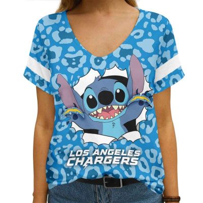 Los Angeles Chargers V-neck Women T-shirt VNT1258