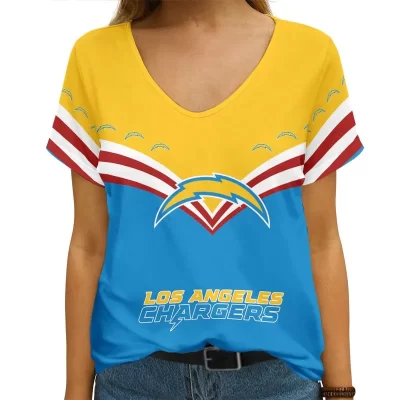 Los Angeles Chargers V-neck Women T-shirt VNT1263