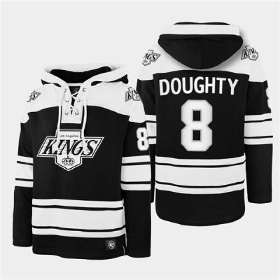 Los Angeles Kings #8 Drew Doughty Black Ageless Lace-Up Pullover Hoodie