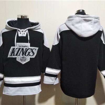 Los Angeles Kings Blank Black Ageless Lace-Up Pullover Hoodie