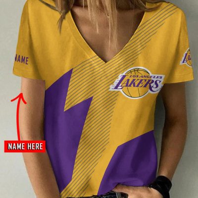 Los Angeles Lakers Personalized V-neck Women T-shirt  VNT1271