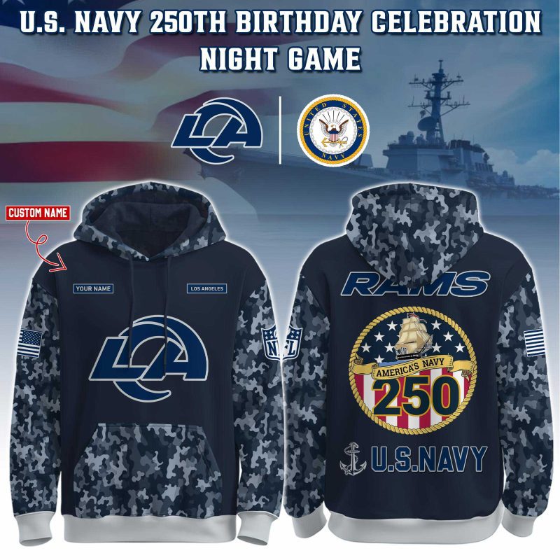 Los Angeles Rams Navy 250th Birthday Unisex Performance Hoodie