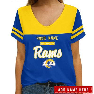 Los Angeles Rams Personalized V-neck Women T-shirt  VNT1274