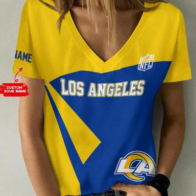 Los Angeles Rams Personalized V-neck Women T-shirt  VNT1281