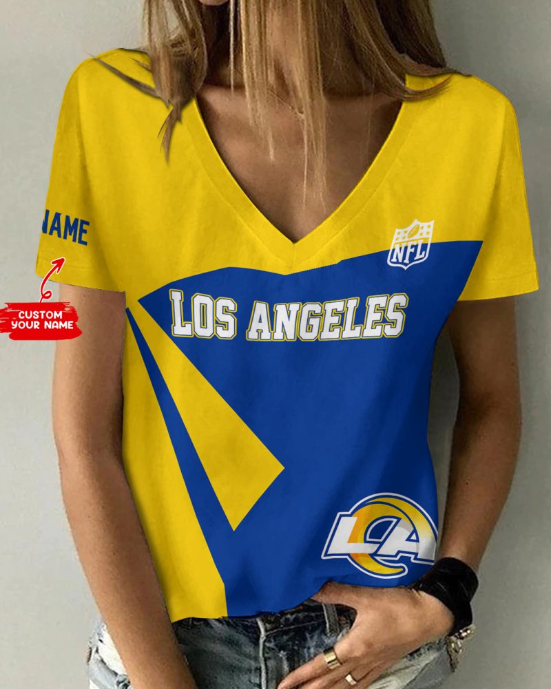 Los Angeles Rams Personalized V-neck Women T-shirt  VNT1281