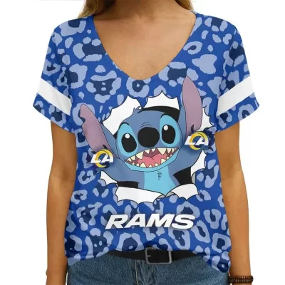 Los Angeles Rams V-neck Women T-shirt VNT1275