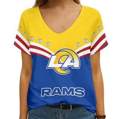 Los Angeles Rams V-neck Women T-shirt VNT1283
