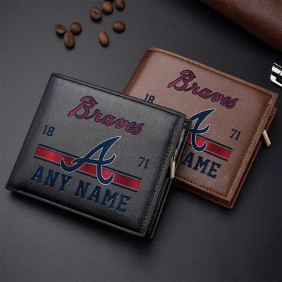 MLB Atlanta Braves Personalized Name Leather Wallet