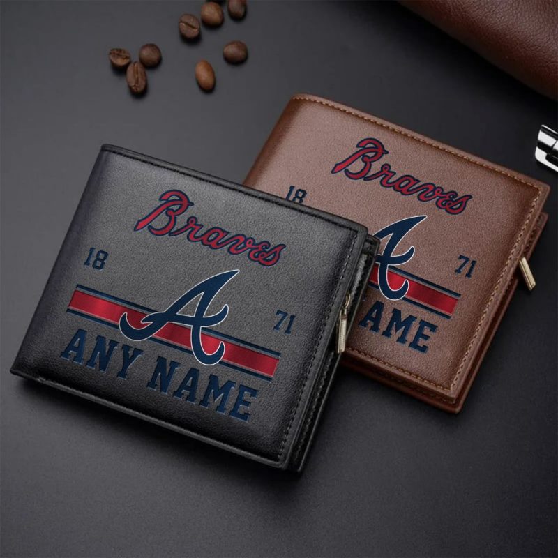 MLB Atlanta Braves Personalized Name Leather Wallet