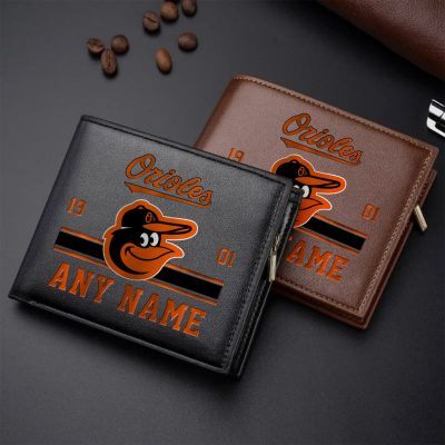 MLB Baltimore Orioles Personalized Name Leather Wallet