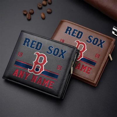 MLB Boston Red Sox Personalized Name Leather Wallet