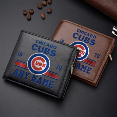 MLB Chicago Cubs Personalized Name Leather Wallet