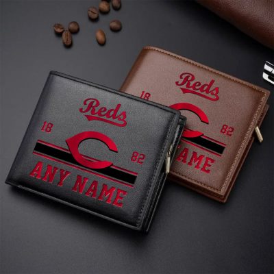 MLB Cincinnati Reds Personalized Name Leather Wallet