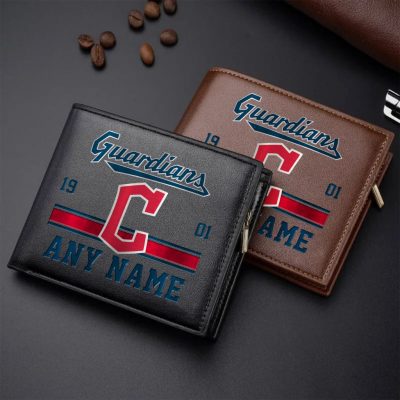 MLB Cleveland Guardians Personalized Name Leather Wallet