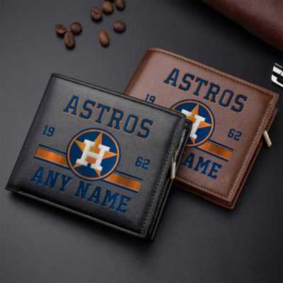 MLB Houston Astros Personalized Name Leather Wallet
