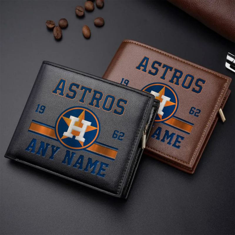 MLB Houston Astros Personalized Name Leather Wallet