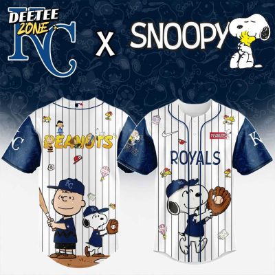 MLB Kansas City Royals Peanuts 75th Anniversary Baseball Jersey