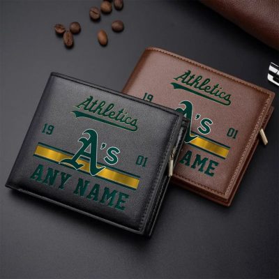 MLB Oakland Athletics Personalized Name Leather Wallet