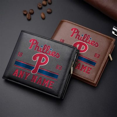 MLB Philadelphia Phillies Personalized Name Leather Wallet
