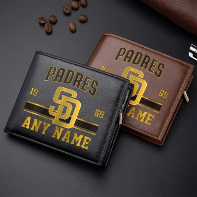 MLB San Diego Padres Personalized Name Leather Wallet