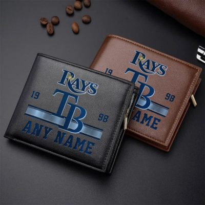 MLB Tampa Bay Rays Personalized Name Leather Wallet