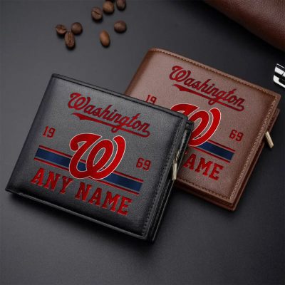 MLB Washington Nationals Personalized Name Leather Wallet