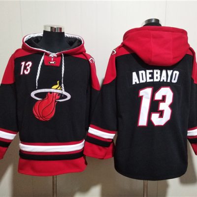 Miami Heat #13 Bam Adebayo Black Ageless Lace-Up Pullover Hoodie