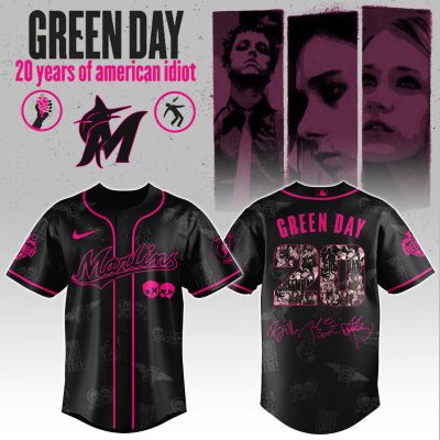 Miami Marlins MLB x Green Day 20th Anniversary Tour Personalized Baseball Jersey For Fans