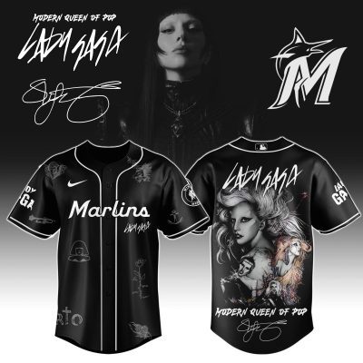 Miami Marlins MLB x Lady Gaga The Mayhem Ball Tour Personalized Baseball Jersey For Fans