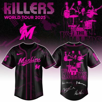 Miami Marlins MLB x The Killers 24th Anniversary Tour Personalized Baseball Jersey For Fans